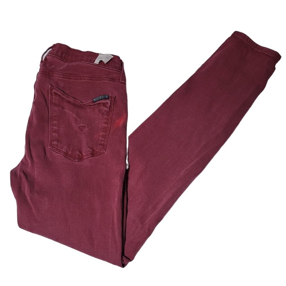 Hudson Krista Super Skinny Jeans Womens Size 29 Low Rise Red Denim Pants